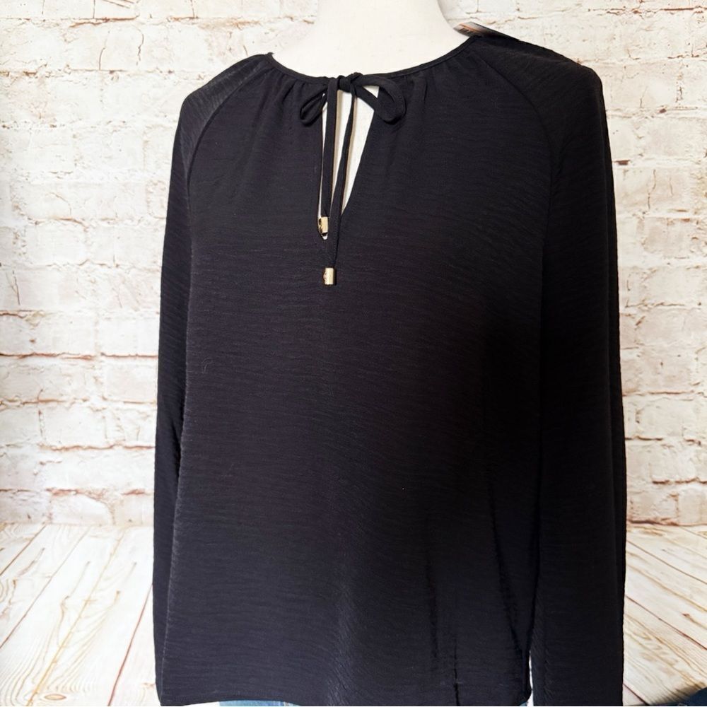 Michael Kors crinkle blouse top flare sleeve